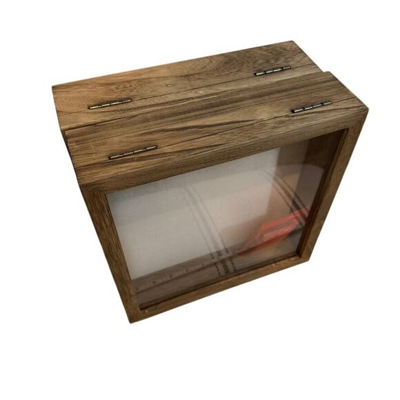 Shadow Box Frame 11x11 Shadow Box Display Case w/ Linen Back Rustic Wood Memory - Picture 4 of 8